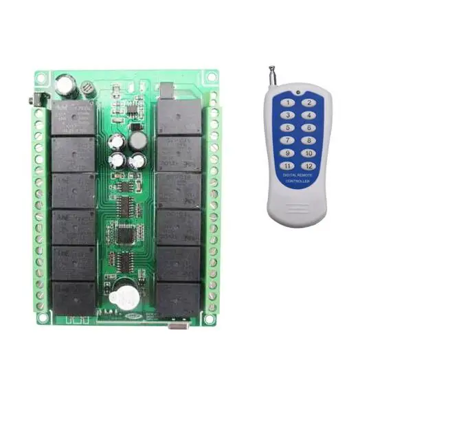 DC 12 V 10A 12 ch 12 ch RF беспроводной пульт дистанционного управления 12 V домашнее электрооборудование светильник с кодовым захватом 315mhz 433mhz - Цвет: add 1pcs remote