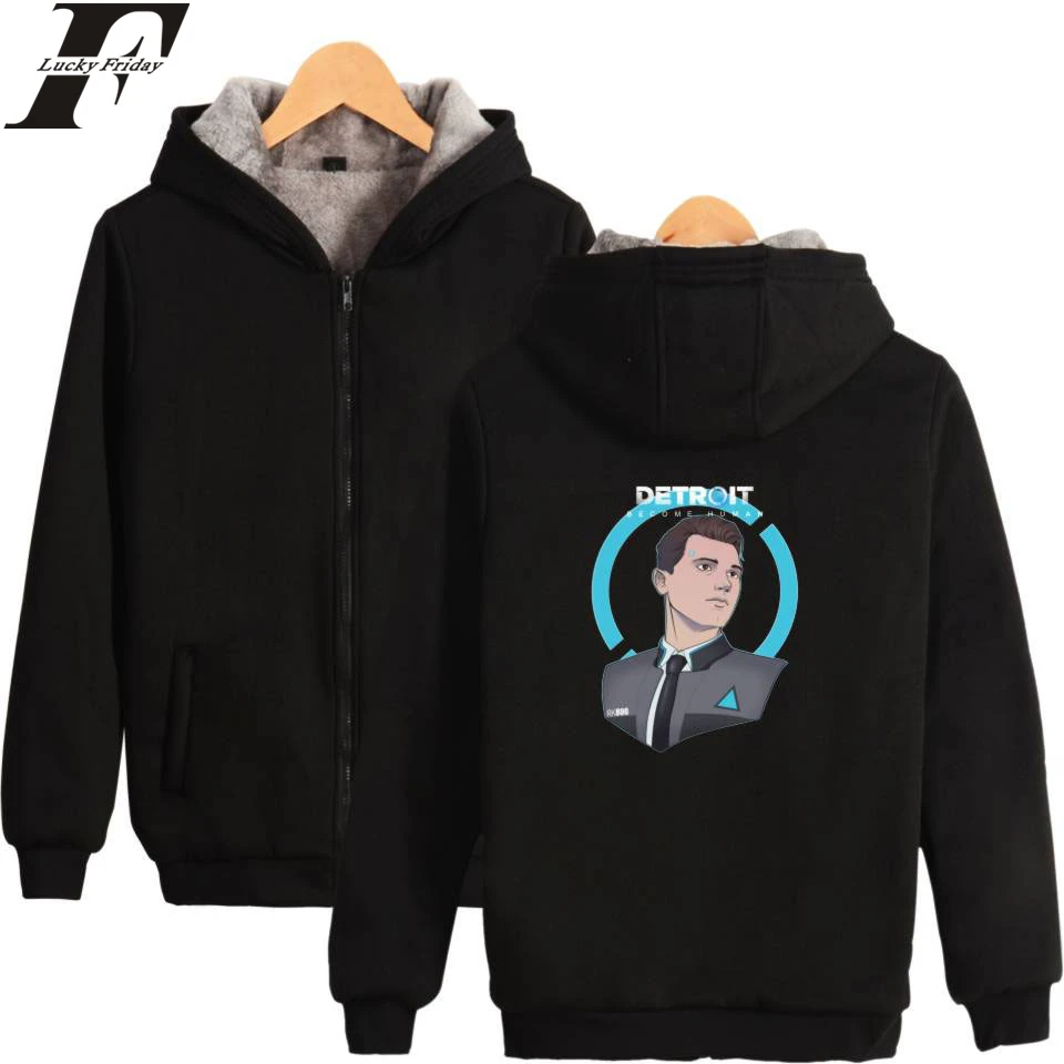 

Detroit Become Human Thicker Hoodie Zipper Hot Game Thick Hoodie Winter Sweatshirts Casual Clothes Plus Size XXS To 4XL