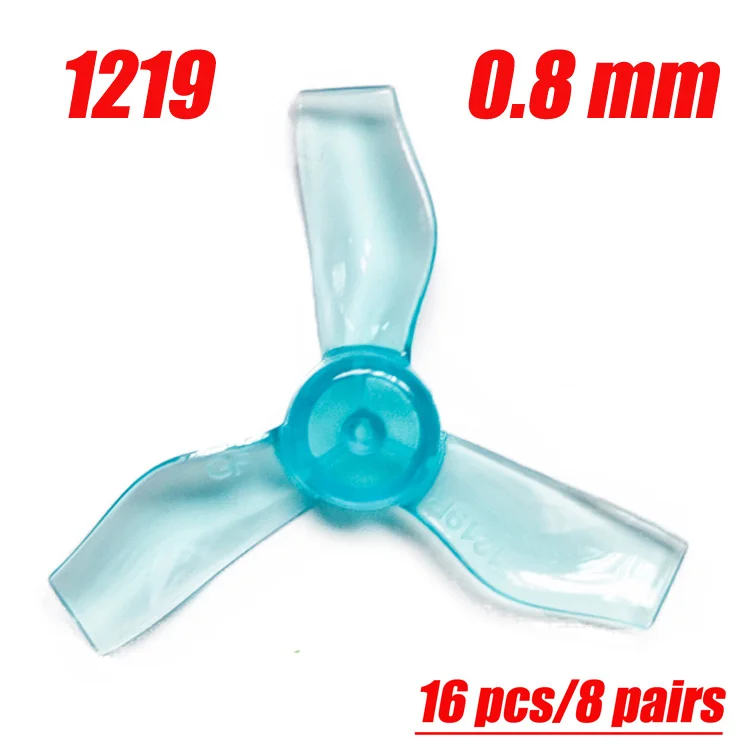 16 pair Crystal Blue 32 шт./16 пар GEMFAN 1219 3 лезвия PC пропеллер 31 мм 0,8 мм/1 мм CW CCW бесщеточный двигатель FPV пропеллеры для 0703-1103 FPV RC Drone - Цвет: 16 pair Crystal Blue