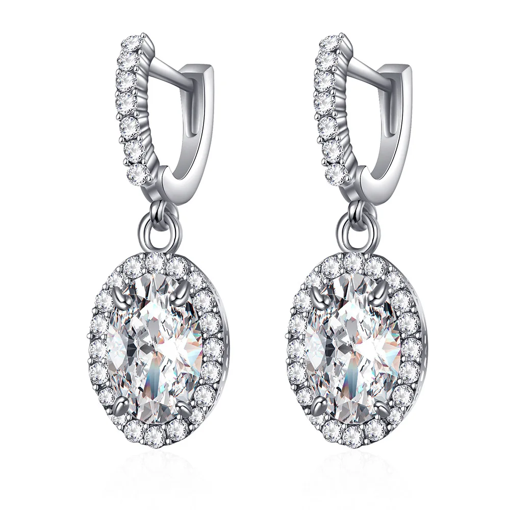 Классические модные серьги клипсы хорошего качества с кубическим цирконием