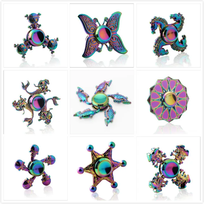 Новинка года Радуга рука Spinner handspinner Непоседа Игрушечные лошадки Наруто цинковый сплав Deak Игрушечные лошадки анти-стресс дети Рождество Игрушечные лошадки для детей