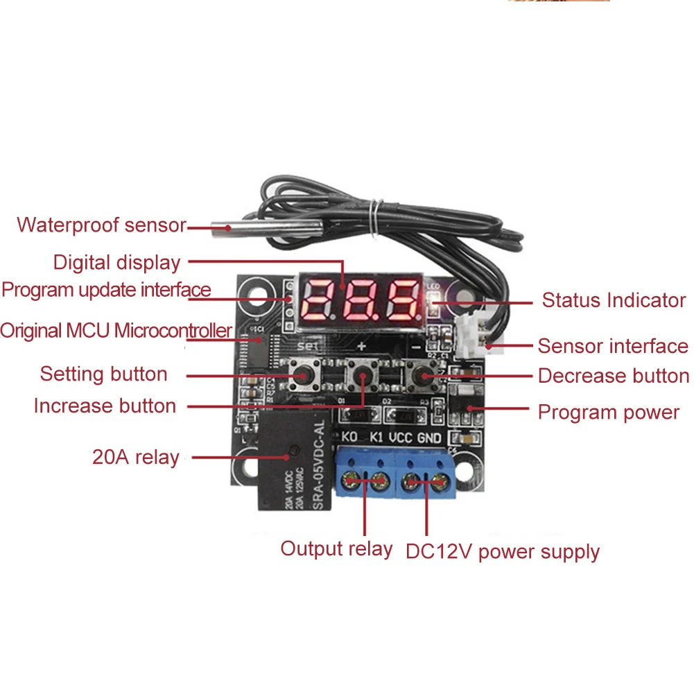 Цифровой регулятор температуры DC 12 V 50 ~ 110C мини термостат переключатель пластина