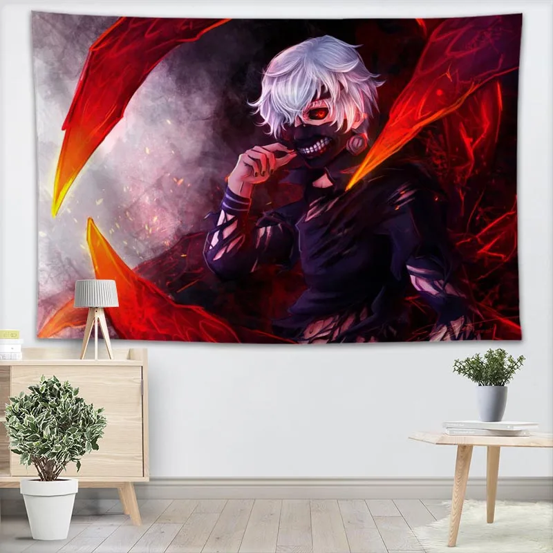 

Custom Tokyo Ghouls Wall Hanging Tapestry Sheets Home Decorative Tapestries Beach Towel Blanket Cloth Wall Tapestry