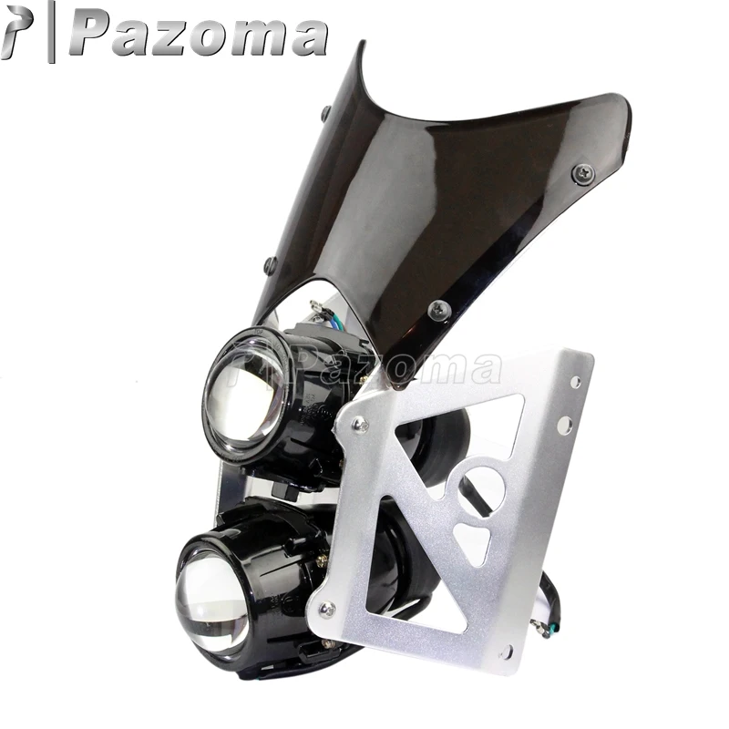 Для Kawasaki Suzuki Honda Yamaha мотоцикл Emark E4 H3 двойная фара с ветровым экраном