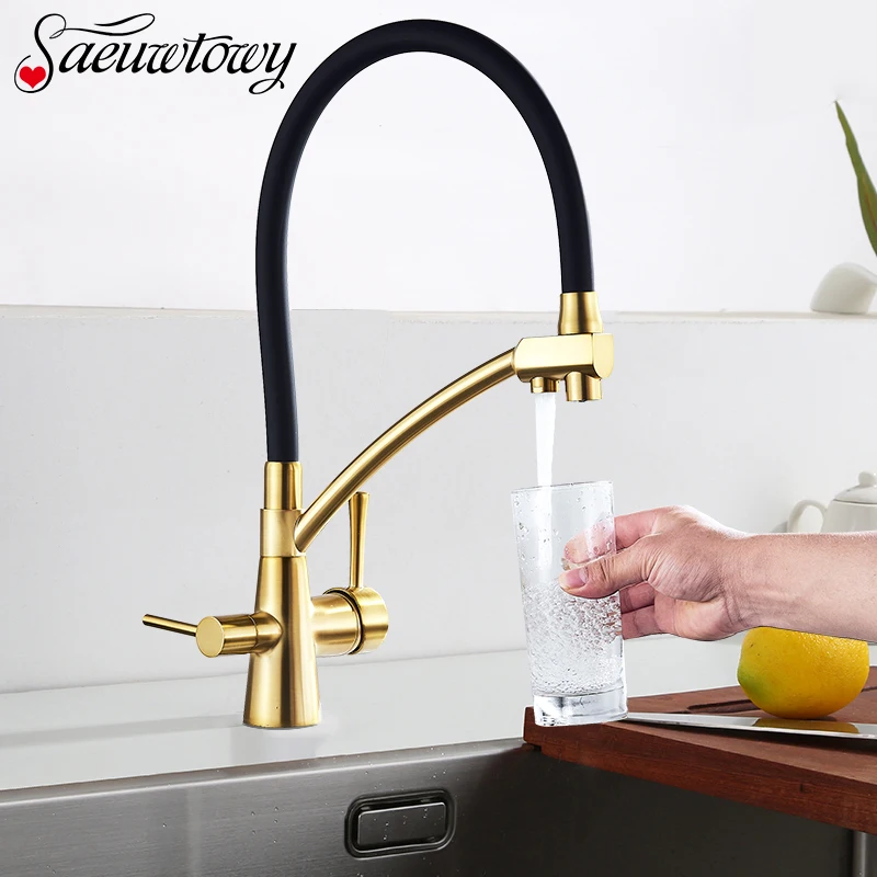 Матовый Золотой смеситель для кухни здоровый свинцовый кран раковины с