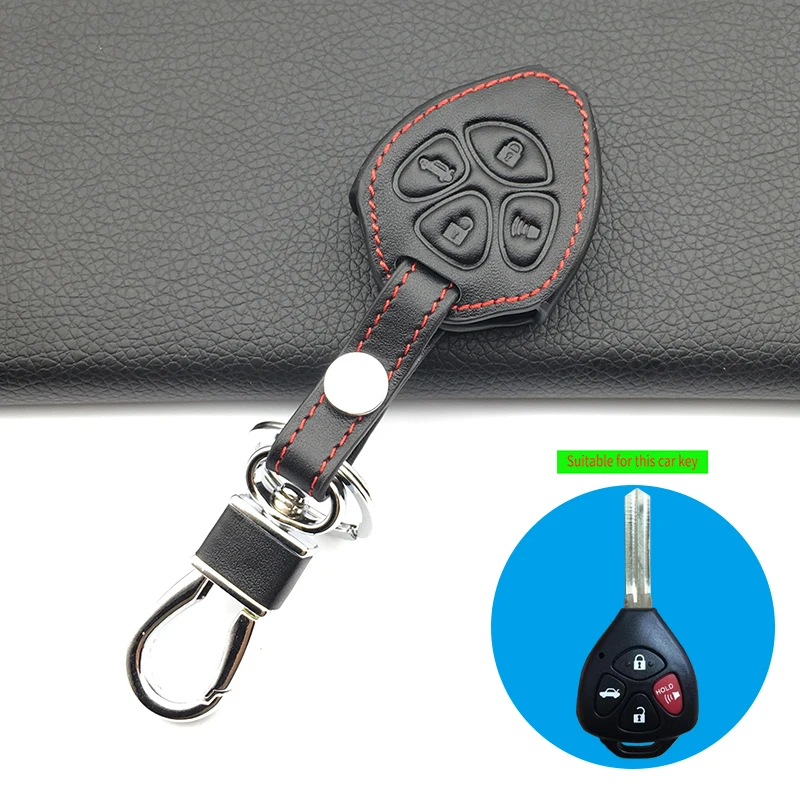 100% кожаный чехол для автомобильного ключа Toyota RAV4 Corolla Camry Crown Prado автомобильный