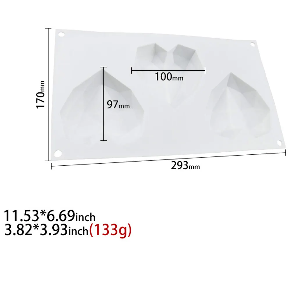 3d формы для торта Формы силиконовые в форме сердца Diy мусс торт помадка Кубик Льда