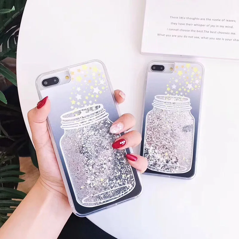Чехол для телефона с жидким блеском в бутылке iPhone X 6 6S 7 8 Plus Huawei P20 Pro новый 3e Модный
