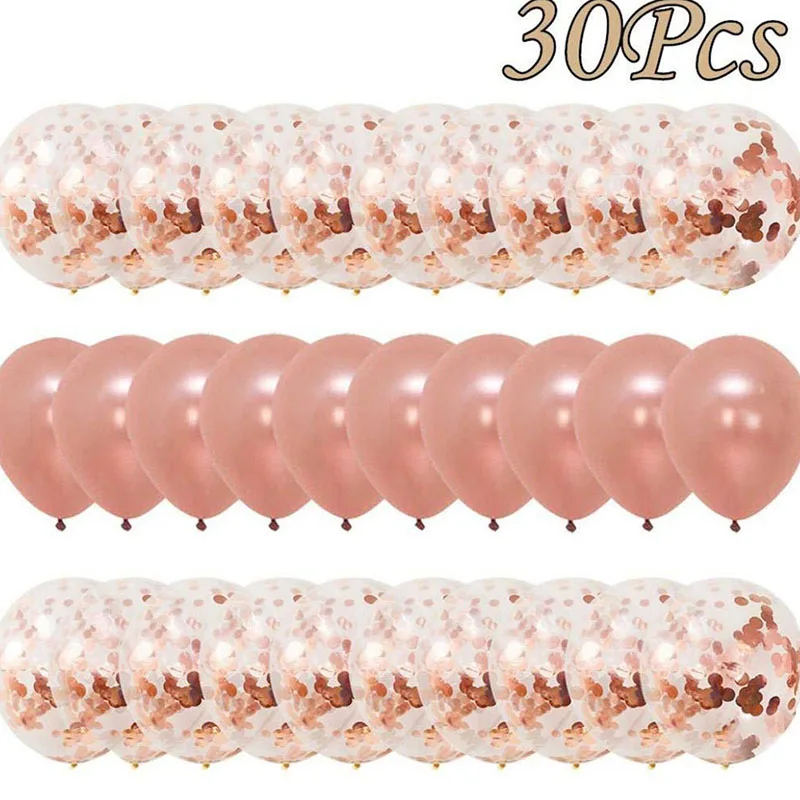 201930 шт шар цвета розового золота набор Конфетти День рождения воздушный юбилей