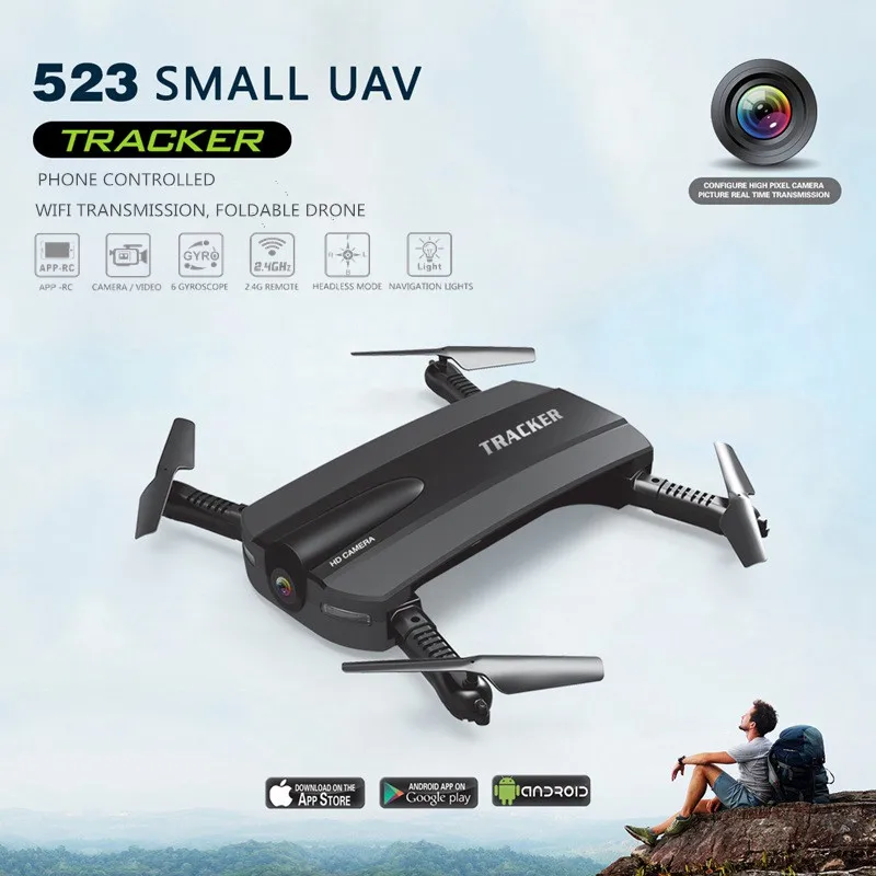 Jxd 523 складной Дрон с камерой Управлением по телефону Fpv Quadcopter Rc вертолет Wi Fi мини