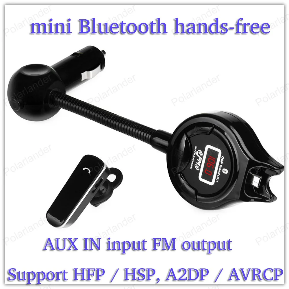

Bluetooth hands-free Bluetooth system Support HFP / HSP, A2DP / AVRCP Dual USB output AUX IN input FM output Bluetooth Car Kit