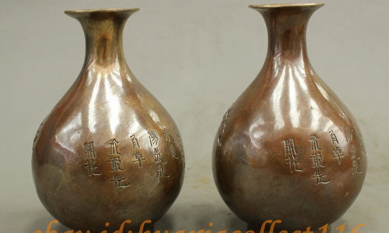 Народная китайская Бронзовая техника счастливая летучая мышь Персиковый Цветок