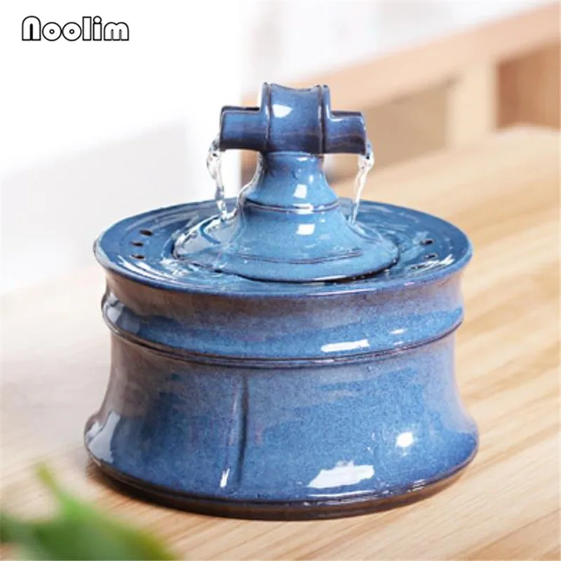 D Ceramic Blue Керамический фэн-шуй фонтан офисный открывающийся подарок на новоселье настольные декоративные украшения для дома - Цвет: D Ceramic Blue