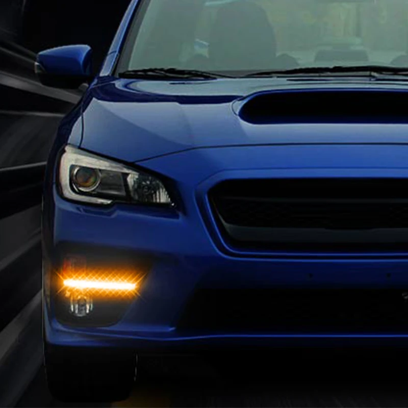 Hlxg DRL 12V Светодиодный светильник дневного света для Subaru WRX 2015 2016 2017 желтый