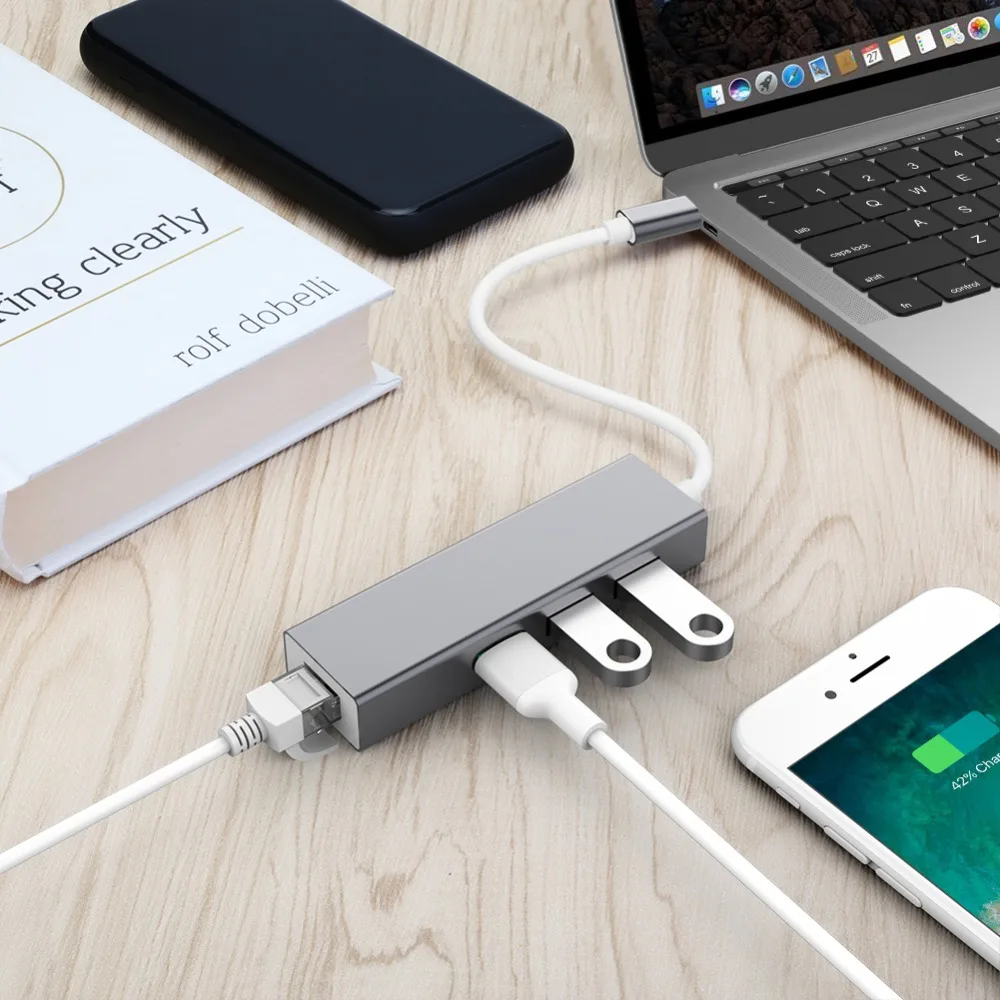 Meтранс USB 3 0 концентратор C до RJ45 гигабитная сетевая карта Ethernet с портами для MacBook