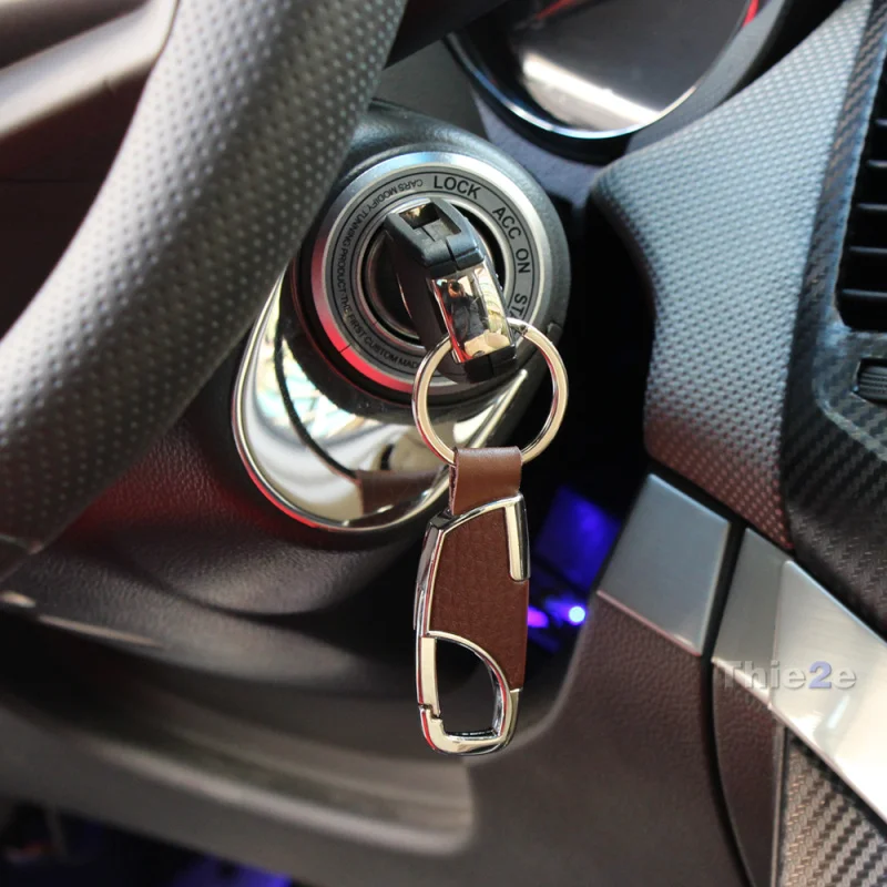 Car styling Fashion Creative Leather Keychain Ornament Accessories for Cadillac srx cts ats escalade key emblem sts dts bls | Автомобили и