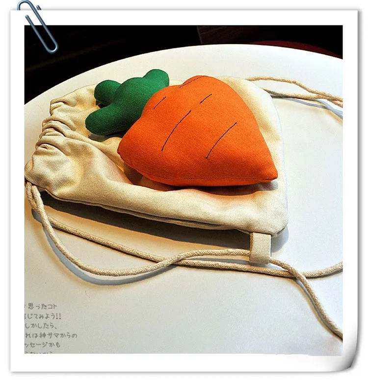 Мода строка дизайн симпатичные морковь холст дети школьный рюкзак сумки на