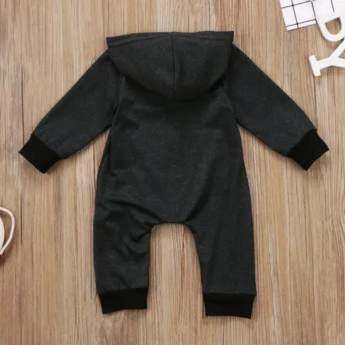 Newborn Toddler Kids Baby Boy Warm Infant Romper Jumpsuit Hooded Clothes Sweater Outfit |