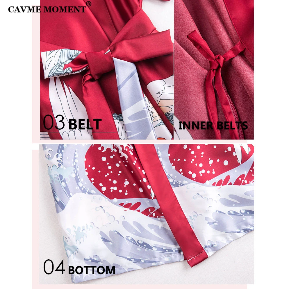 

CAVME 2020 Free CUSTOM Spring Summer Satin Slik Kimono Bride Bridesmaid Robes Long Kimono Robe for Women Ladies Gift Nightgown
