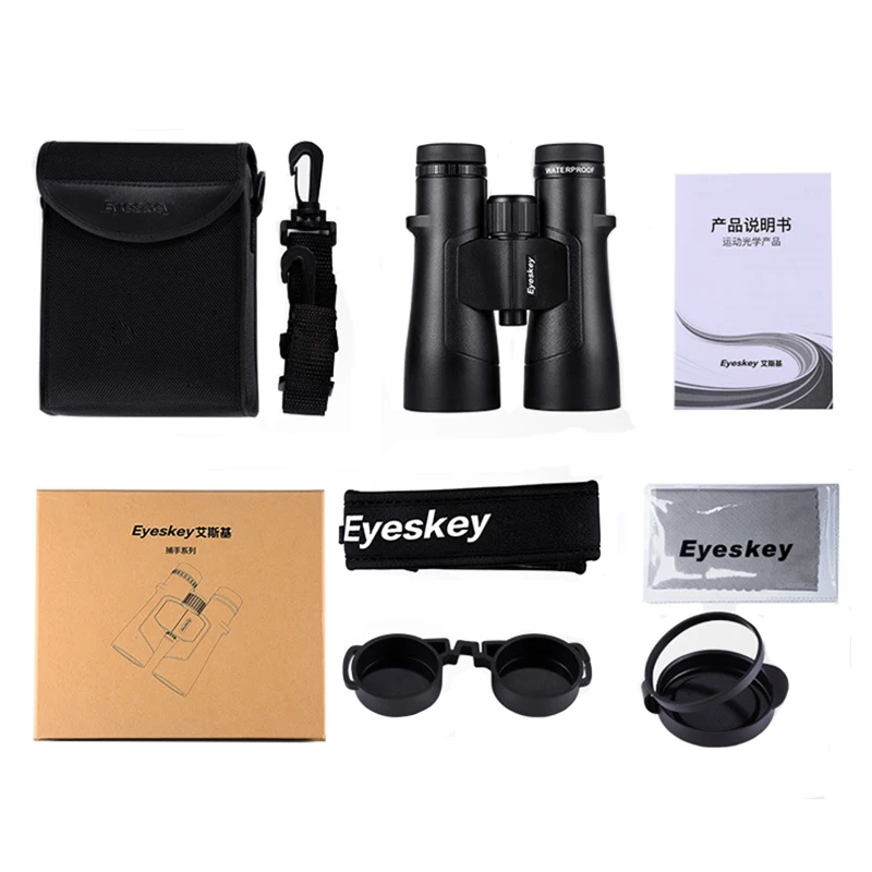 Супер ED бинокулярный телескоп 10X50 Eyeskey 12x50ED Черный HD азот водонепроницаемый бинокль ручной открытый кемпинг охотничий инструмент