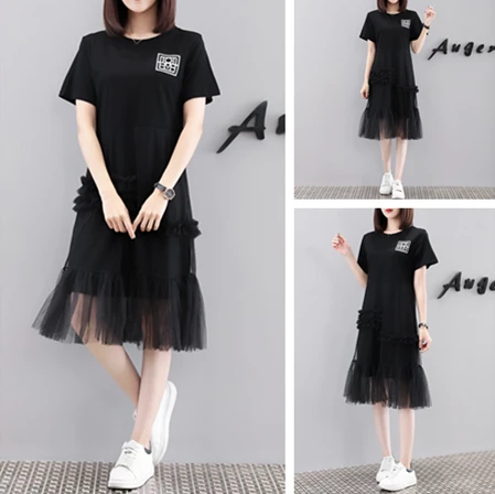 Повседневные платья с круглым вырезом женские летние дизайнерские коротким