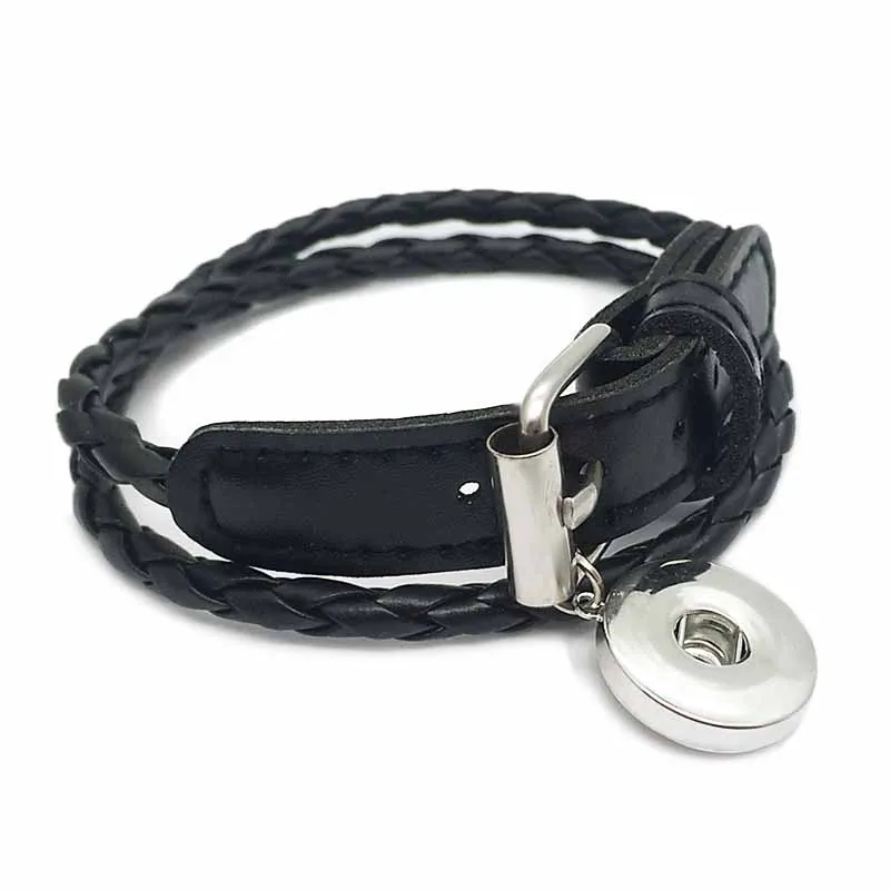 Горячая продажа 241 искусственная кожа Ручной работы 18 мм оснастки кнопки браслет