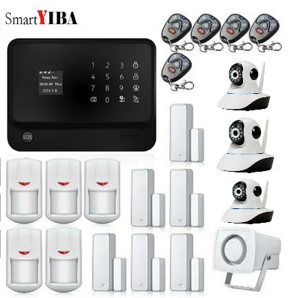 K KIT SmartYIBA Беспроводной GSM WI-FI умный дом охранной сигнализации Системы комплект сирена Открытый IP Камера Дым пожарный Сенсор умная розетка - Цвет: K KIT