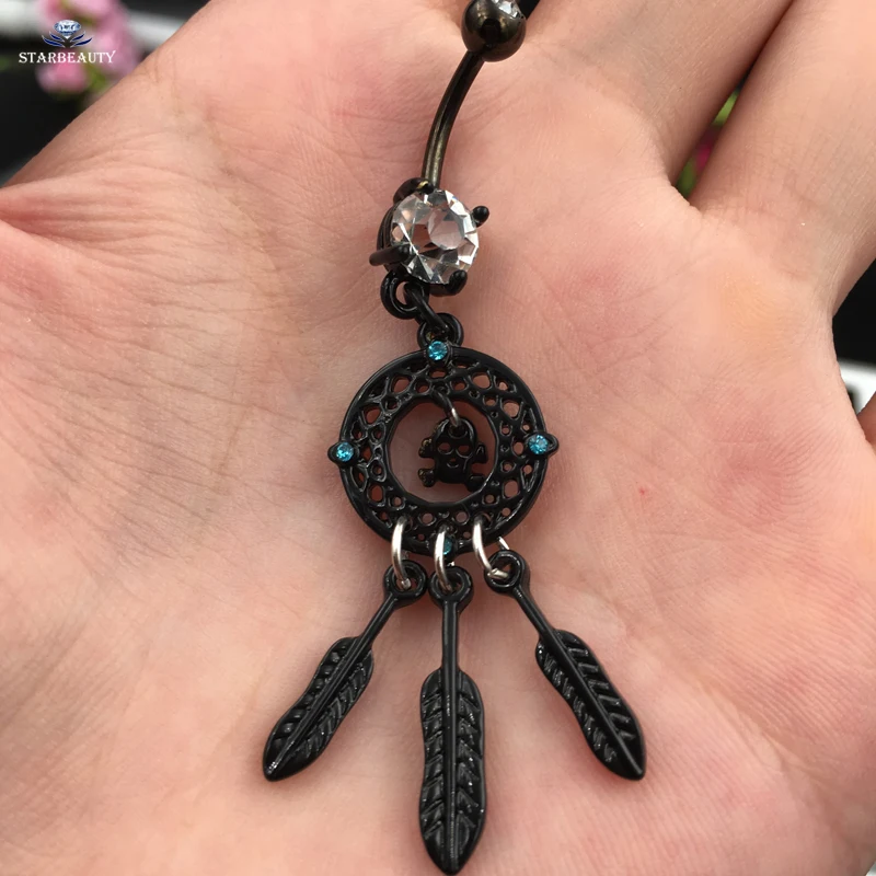 Dreamer сетка черный череп пупка пирсинг назначение Кольца для пирсинга тела Ombligo