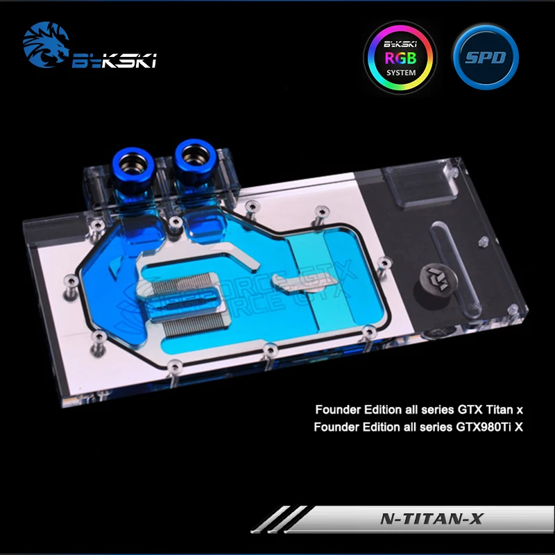 Bykski N TITAN X полное покрытие графическая карта водяного охлаждения блок RGB/RBW для