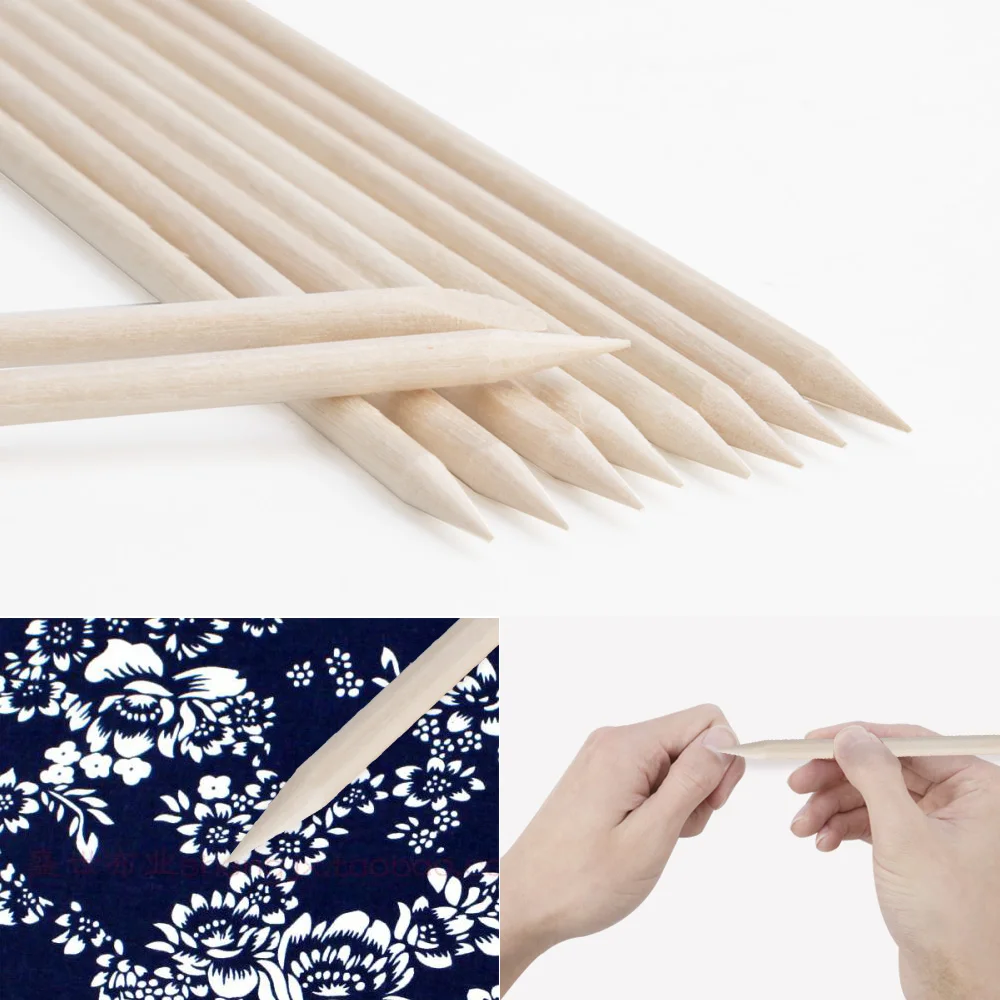 100 шт/упаковка кутикулы толкатель для ногтей удаления оранжевые палочки маникюра