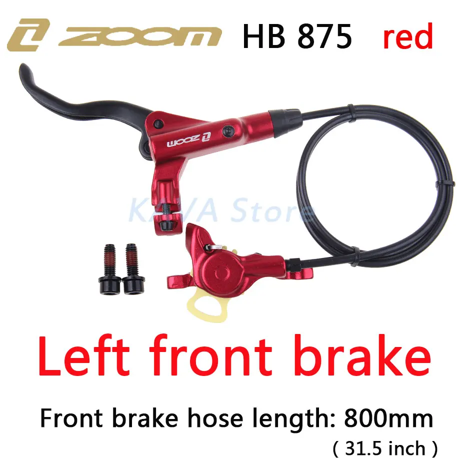 Left front red ZOOM HB-875,, режим, комплект гидравлического тормоза для велосипеда, 800/1400 мм, MTB, для велосипеда, масло, давление, дисковый тормоз, комплект, передние и задние части велосипеда - Цвет: Left front red