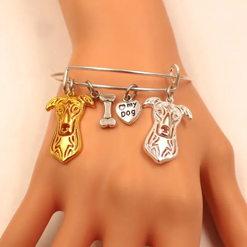 Новые милые модные браслеты с животными изображением yhound Dog Love из сплава металла