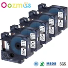 Этикетки Oozmas для Dymo, черно-белые, 9 мм, 40913 мм