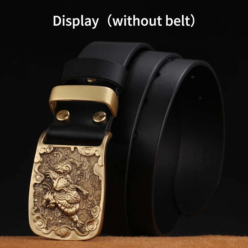 DIY ручной работы модные мужские 3D твердая латунная пряжка для ремня s Wo гладкая