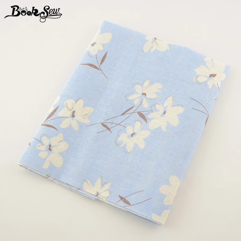 Голубая хлопчатобумажная льняная ткань гардения дизайнерский материал для