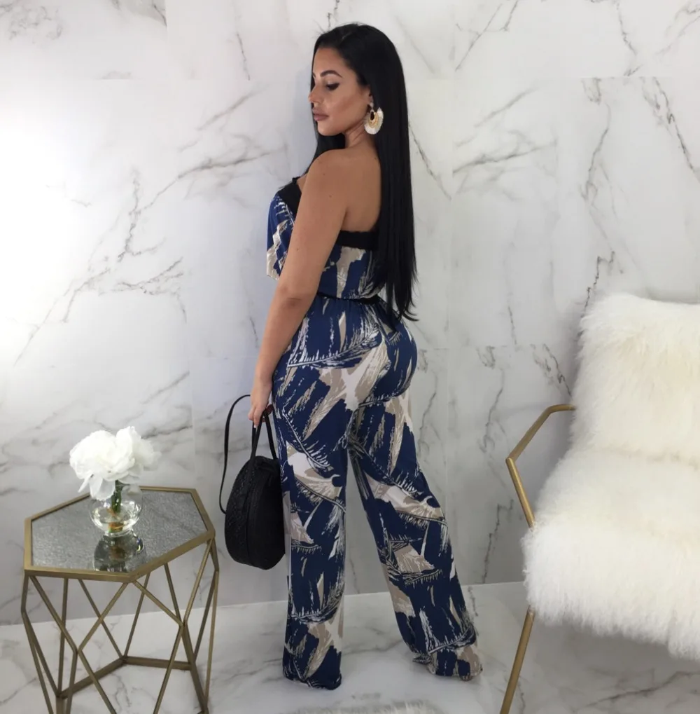 Женские летние комбинезоны без бретелек с цифровым цветочным принтом|Женские