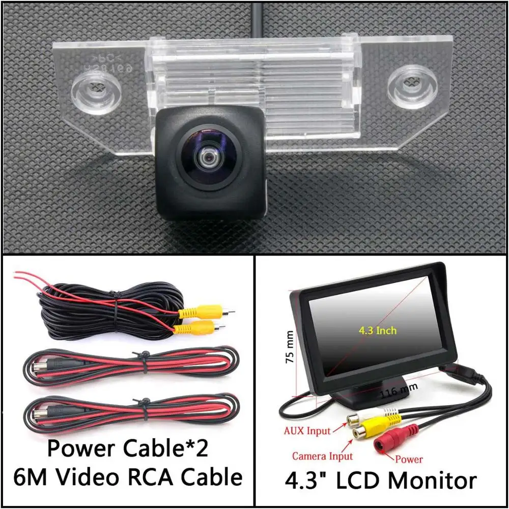 Cam Add 4.3 inch LCD 175 градусов HD камера заднего вида для Ford Mondeo 2000-2007 Focus 2 MK2 Sedan Fiesta автомобильный парковочный монитор ночного видения - Название цвета: Cam Add 4.3 inch LCD