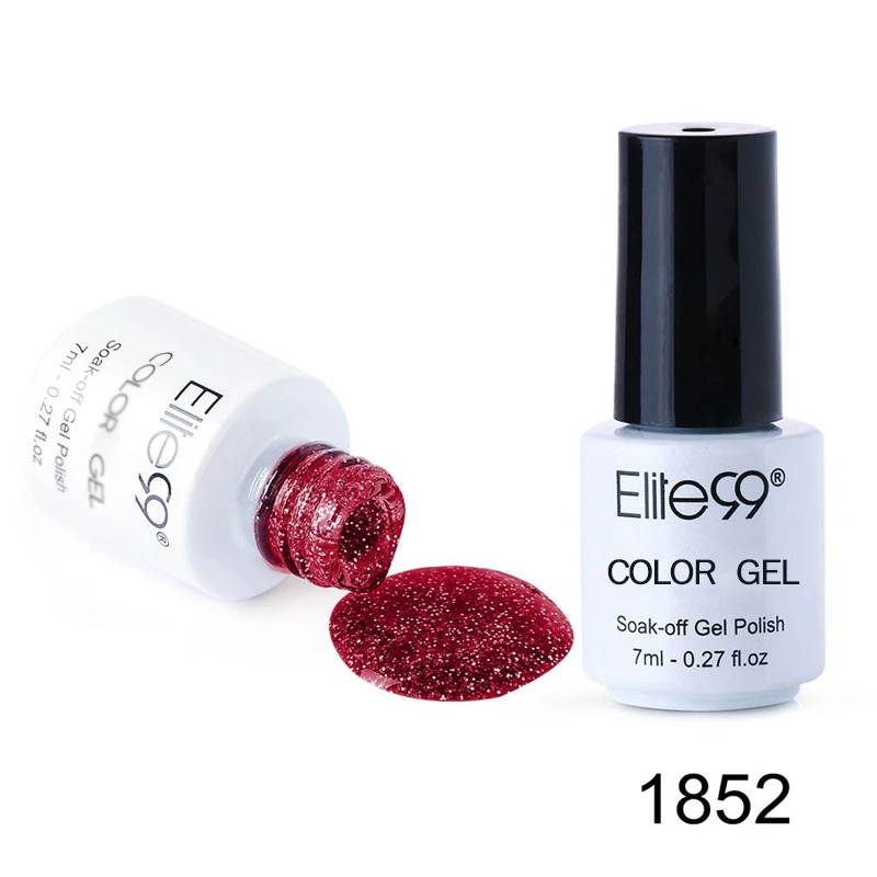 G1852 Glitter Red Elite99 7 мл УФ чистый цвет серия Гель-лак для Ногтей Стойкий Гель-лак для ногтей Vernis полуперманентный гель-праймер для ногтей Лаки - Цвет: G1852 Glitter Red