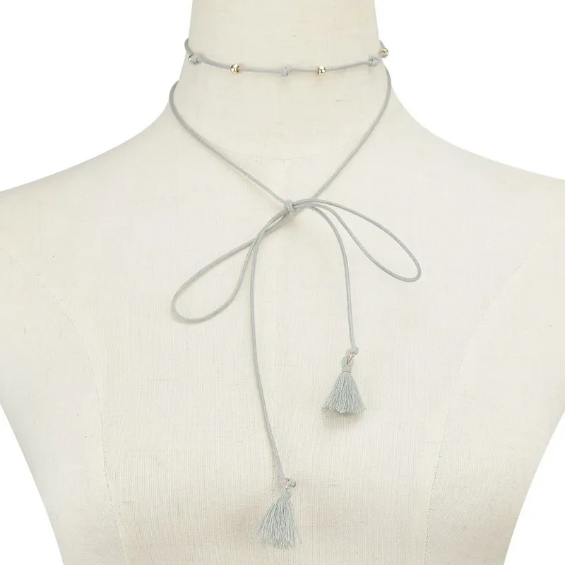 Elessical бархат колье Цепочки и ожерелья галстук-бабочку воротник Длинная веревка