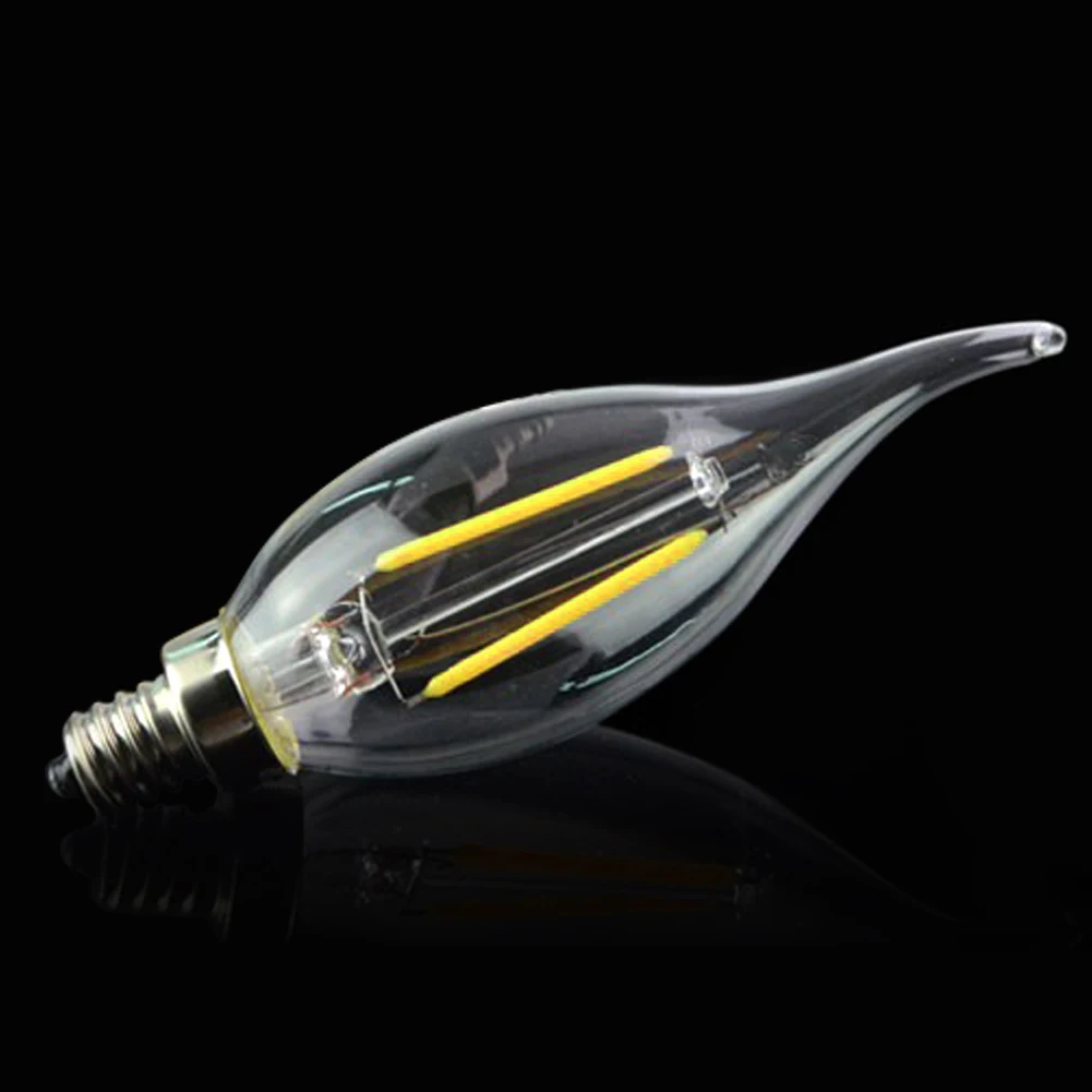 COB лампы E14 E12 база 110 V 220 V лампы в форме свечи пламени, Lampada Bombillas лампа Эдисона Ретро светодиодный C35 4 W 8 W люстра холодный теплый свет