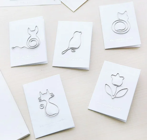 Милый кавайный полый цветок птица кошка металлическая закладка в форме