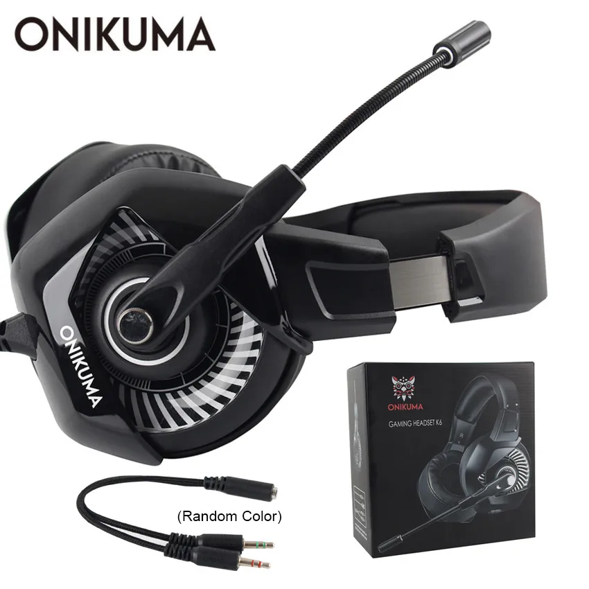 White with RetailBox ONIKUMA PC Gamer стерео гарнитура casque PS4 Игровые наушники с микрофоном для нового Xbox One компьютера ноутбука планшета - Цвет: White with RetailBox
