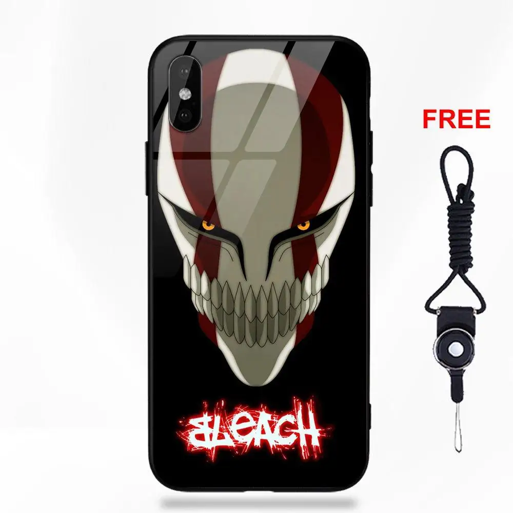 Soft TPU Frame Tempered Glass Art Print Cover Case Anime Bleach Ichigo Mas For Apple iPhone X XS Max XR 5 5C 5S SE 6 6S 7 8 Plus | Мобильные