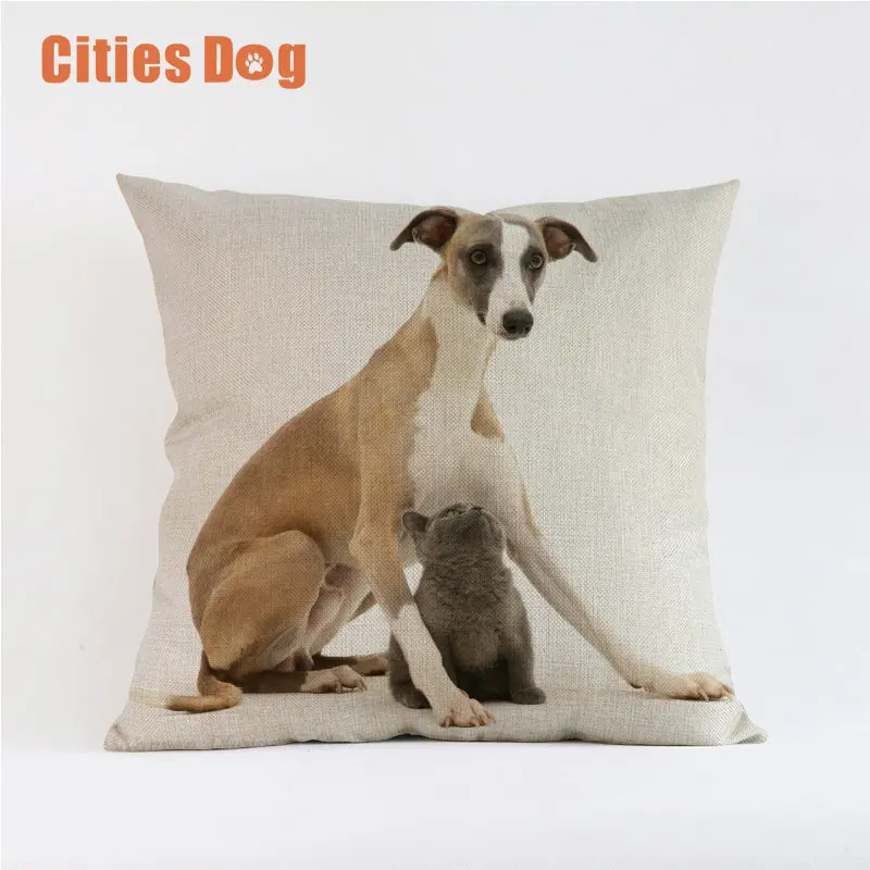 SLQ0052 Whippet Собака Декоративные Чехлы для подушек подушки Чехлы для дивана подушки Животные наволочки с изображением собак чехлы на подушки для дома Декор - Цвет: SLQ0052