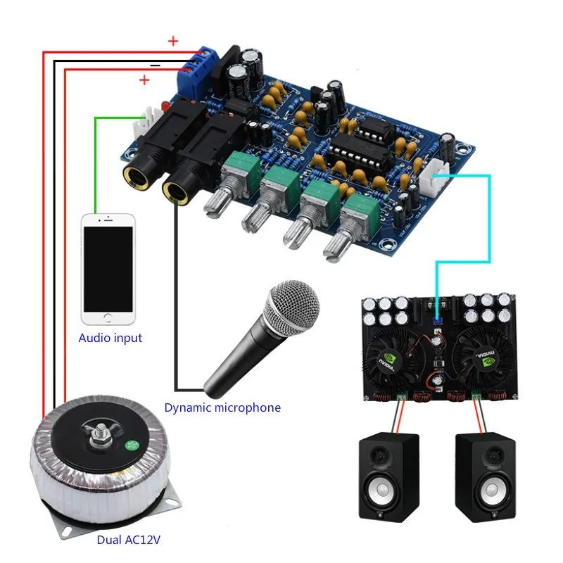 SOTAMIA PT2399 Microphone Amplifier Board K Song Reverberation Karaoke OK Preamplifier Singing | Электроника