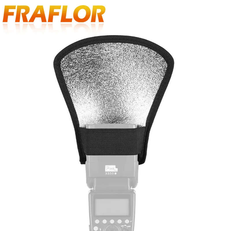 Складной серебристо белый рассеиватель для вспышки 2 в 1 софтбокс с отражателем