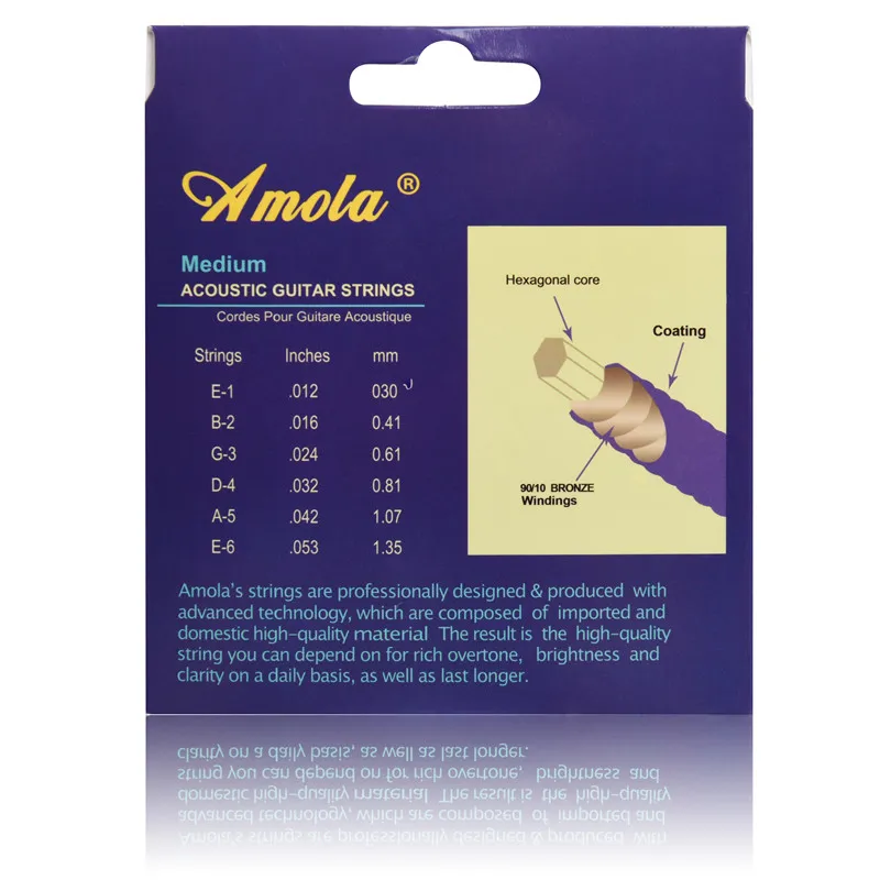 Струны для акустической гитары Amola 012-053 A3300 90/10 бронзовые струны аксессуары