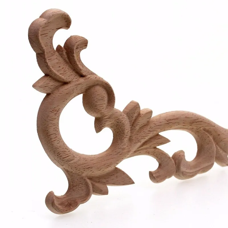 Vintage Unpainted Wood Carved Decal Corner Applique Frame for Home Wall Cabinet Door Decorative Wooden Miniature Craft by RUNBAZEF image 4