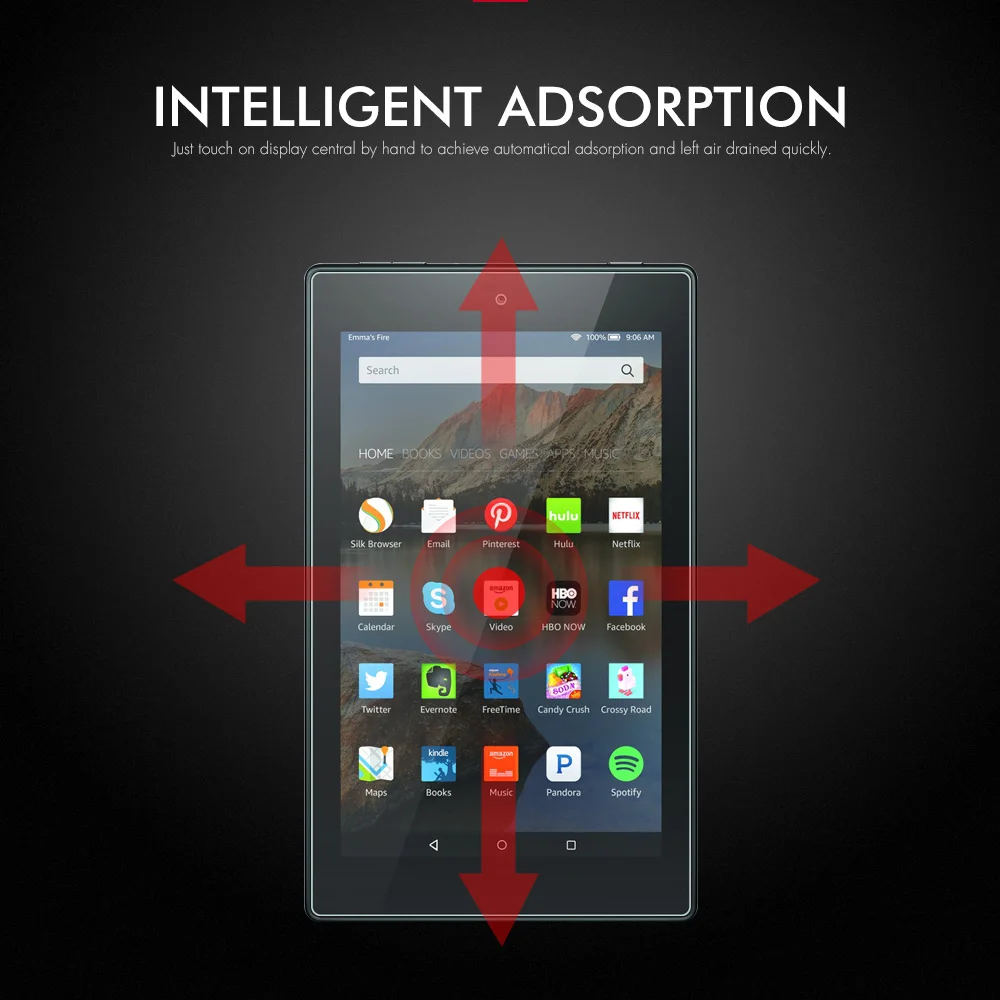 Закаленное стекло для Amazon Kindle Fire HD 8 HD8 7th 8,0 дюймов 9H HD 7 HD7 fire7 ультра тонкая стеклянная пленка для планшета