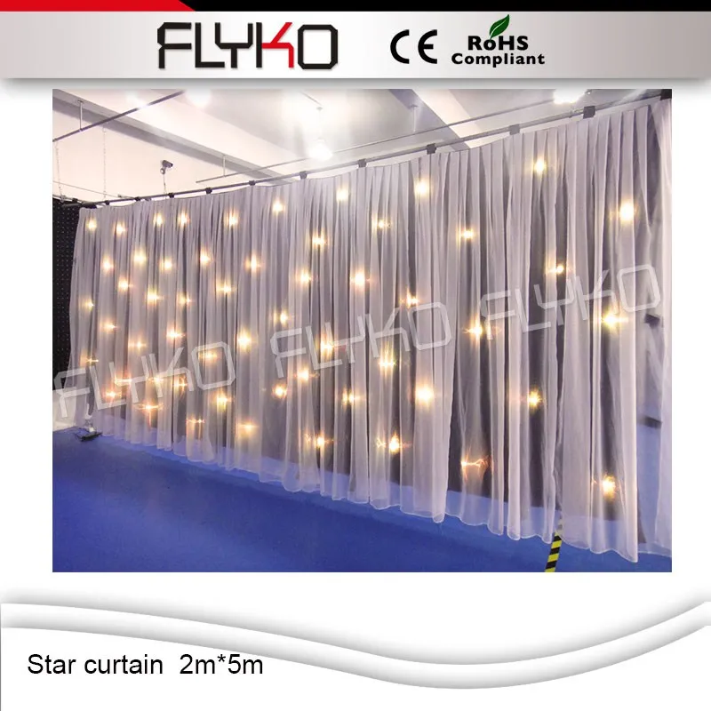 Пожаробезопасный светодиодный звездный занавес rgb 2*5 м FLYKO|led curtain rgb|led star curtainrgb led |
